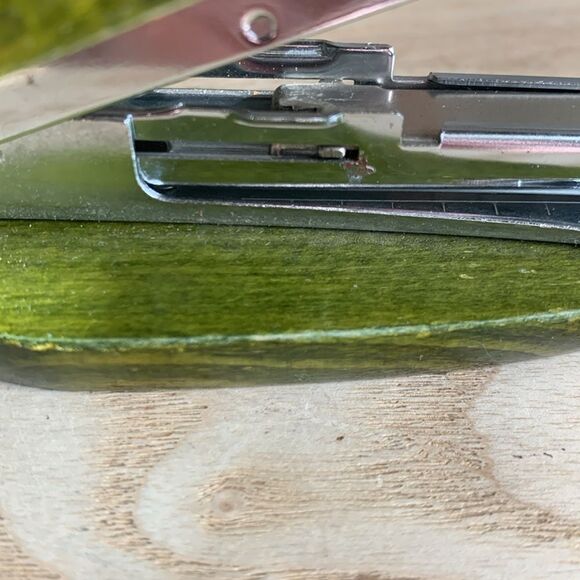 Vintage Green Wood And Metal Mouse Mini Stapler - Picture 11 of 16